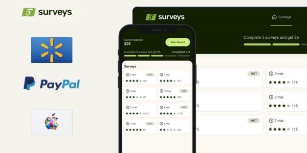 Complete 5 Surveys & Earn $5